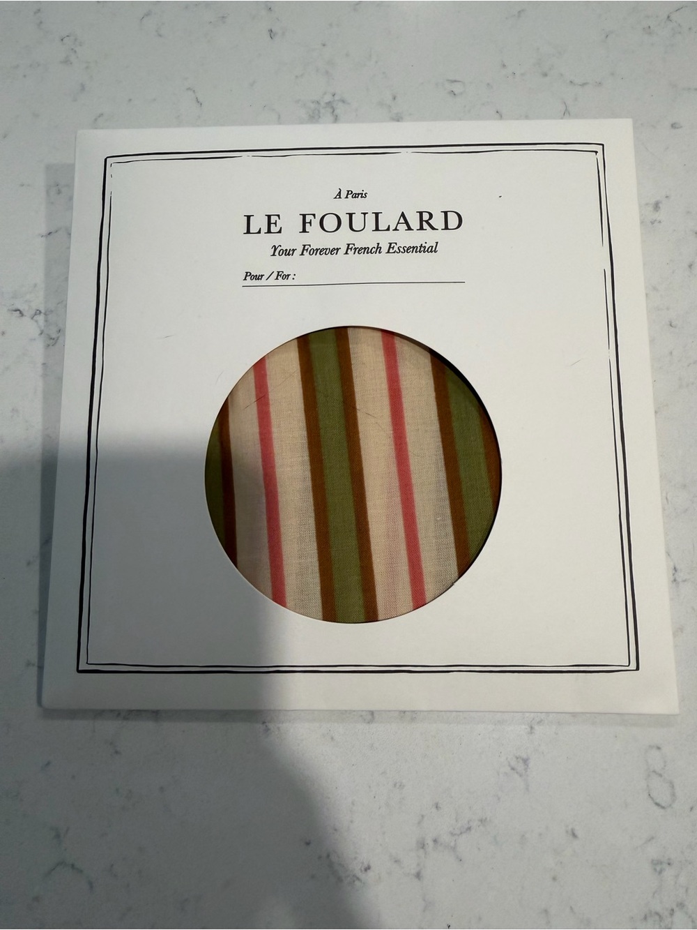 NWT Sezane Striped Cotton Scarf - Green, Pink, Brown